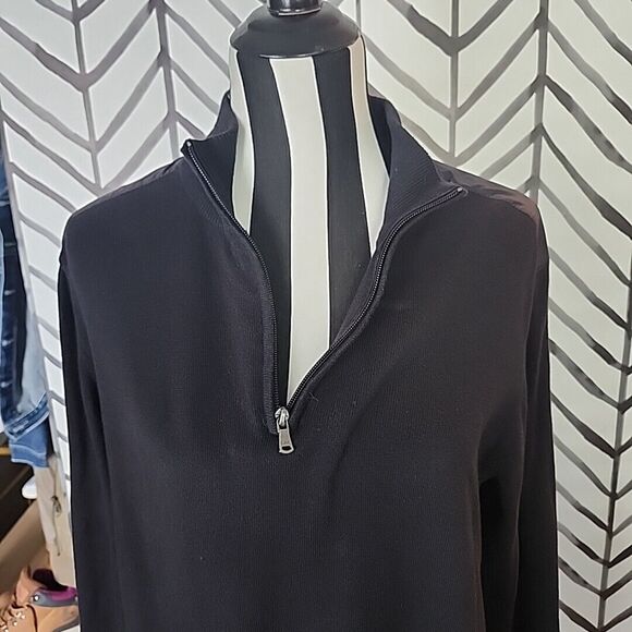 Michael Kors Women's 3/4 Zip Black Knit Sweater Warm Size‎ Large - Picture 1 of 8